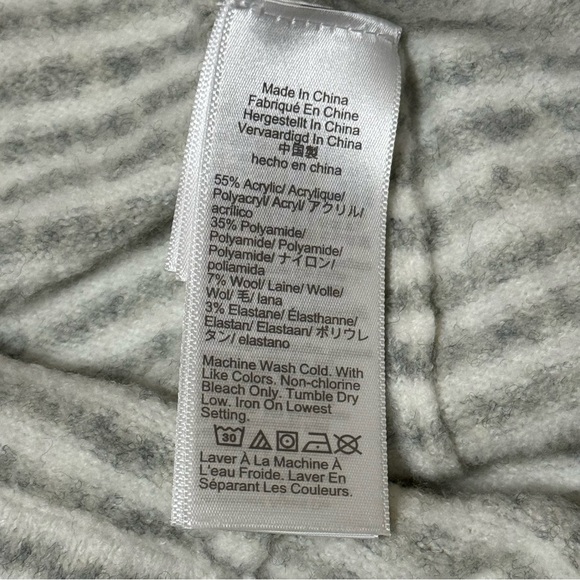 NWT J. Crew Striped Sweater Skirt in Soft Yarn Gray Ivory Size M - Picture 8 of 9